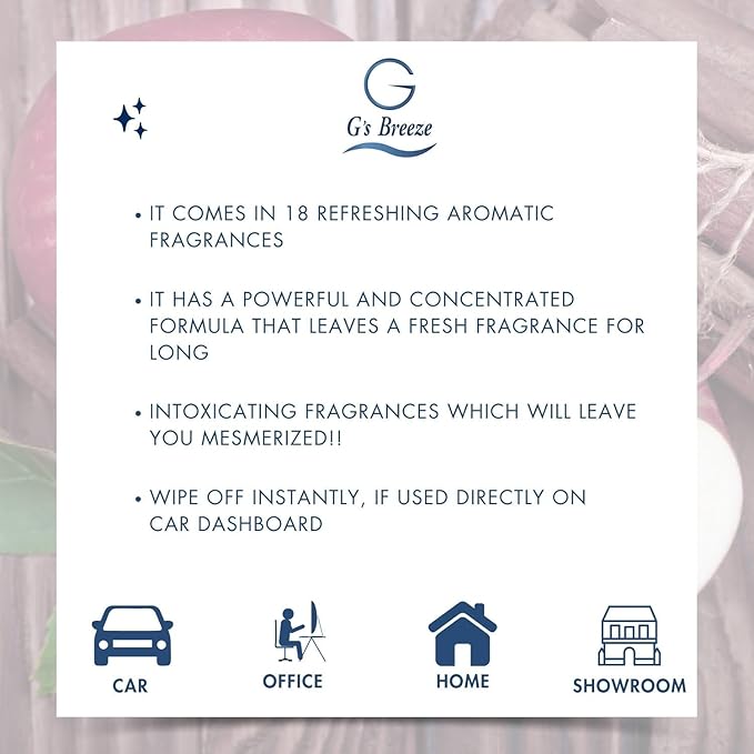 G's Breeze Smart Aroma Diffuser with 60ml Red Apple Cinnamon Refill - Wi-Fi & Bluetooth Control - LED Light & Adjustable Intensity - Long-Lasting Warm Spicy Fruity Scent for Home or Office