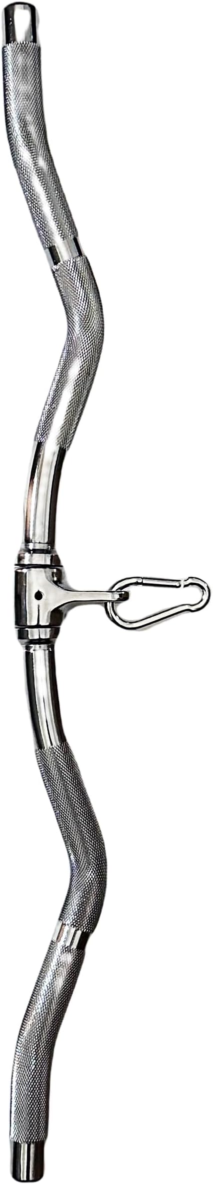 Lat Cable Machine Attachment Curl Pulldown Barbell Revolving Bar, Multi-Exerciser Cable Attachment, Solid Steel Tricep Press Down Bar with Rubber Handgrips & Revolving Hanger