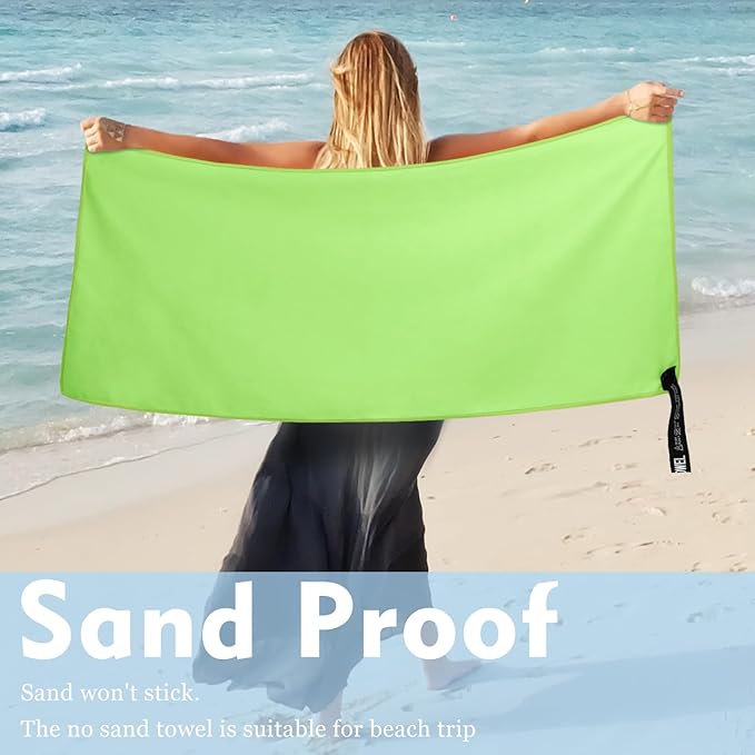 Microfiber Travel Towel, Soft Lightweight Quick Dry Towel, Super Absorbent Compact Travel & Sports & Beach Towels for Camping, Backpack, Gym, Swimming, Yoga, Hiking (M:20"×40" -Green)