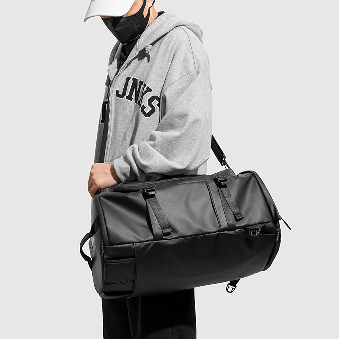 Gym Duffle Bag with Shoe Compartment,4 ways Travel Backpack for Women and Men, Multi-Functional Weekender Backpack with Waterproof for Fitness, Travel, Camping motorcycle helmet bag
