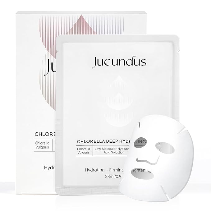 Chlorella Deep Hydrating Mask,with Bio-Collagen,Hyaluroic Acid and Chorella | Sheet Facial Mask Skincare | Improves Hydrating,Firming,Glowing | Skin moisturizer masks,1count