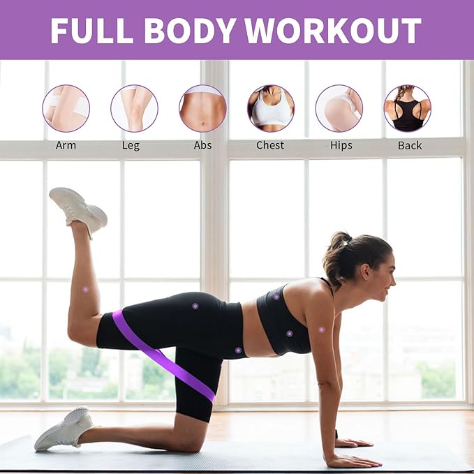 Non-Slip Fabric Resistance Bands for Working Out, Loop Exercise Bands for Booty Leg, Butt, Glute, Stretch Workout Bands for Women & Men, Hip Elastic Bands for Home Gym Fitness, Yoga, Pilates