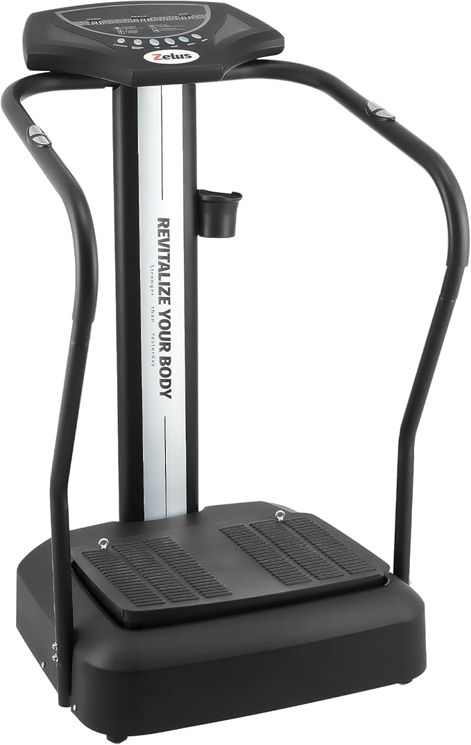 ZELUS Whole Body Vibration Plate, 500W Vibration Plate Exercise Machine with 99 Levels 3 Preset Modes & 2 Resistance Bands, Training Fitness Vibration Platform Machine for Home Gym with 330lb Capacity