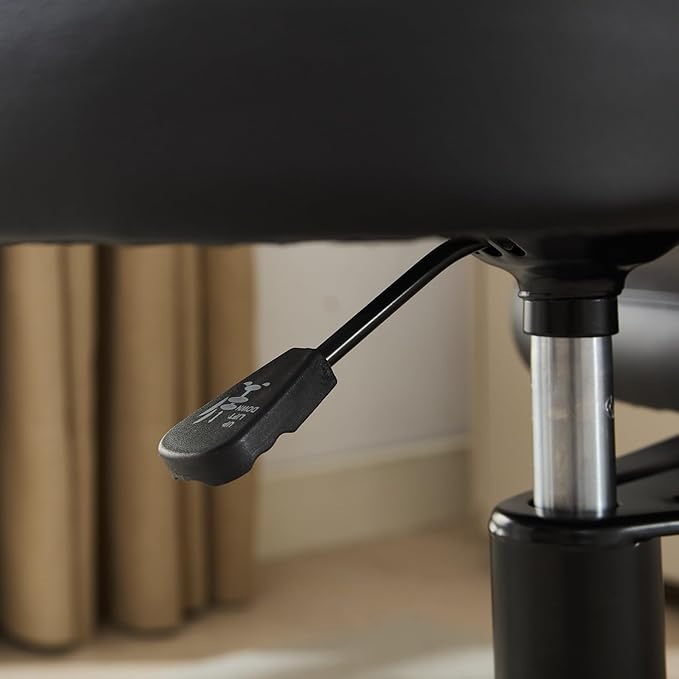 Cross-Legged Meditation Chair with Wheels, Adjustable Desk Chair for Home Office, Ergonomic Floor Seat for ADHD & Yoga, Criss Cross Chair with Lumbar Support, Memory Foam Cushion (Black-PU Leather)