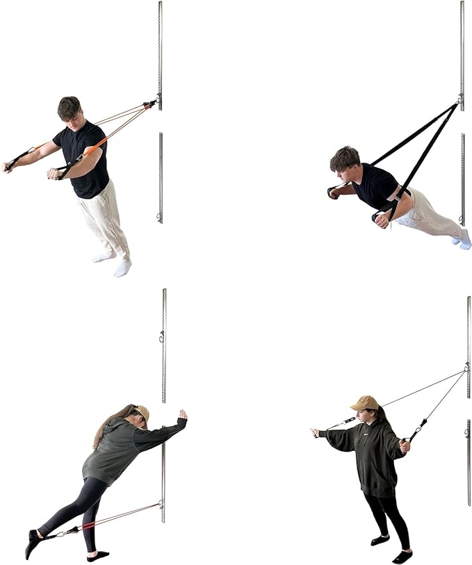 Aluminum Wall-Mounted Anchor Fitness System - Adjustable, Multi-Functional, Space Saving Home Gym Solution for Strength Training, Workout Goals | 100+ Exercises, Easy Installation, 300lbs Capacity