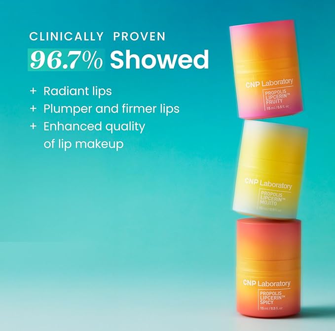 CNP Honey Lip Butter - Propolis Lipcerin™ 04 Mint, Hydrating Overnight Manuka Lip Balm & Mask, Plumping, 12hr Long-Lasting Moisture, Korean Skin Care, 0.5 fl.oz.