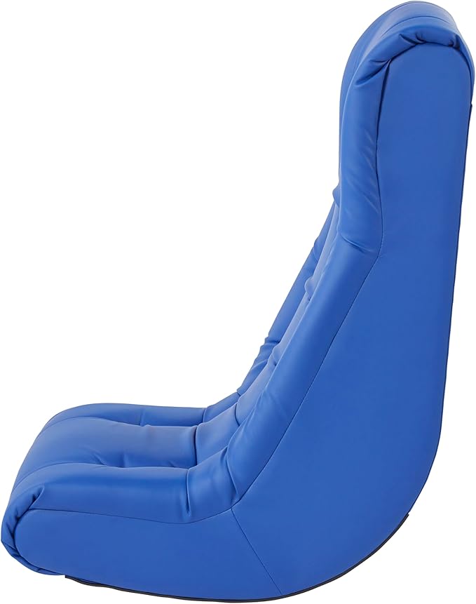 Factory Direct Partners Soft Tufted Floor Rocker - Cushioned Ground Chair for Kids Teens and Adults - Great for Reading, Gaming, Meditating, TV - Blue, 10488-BL