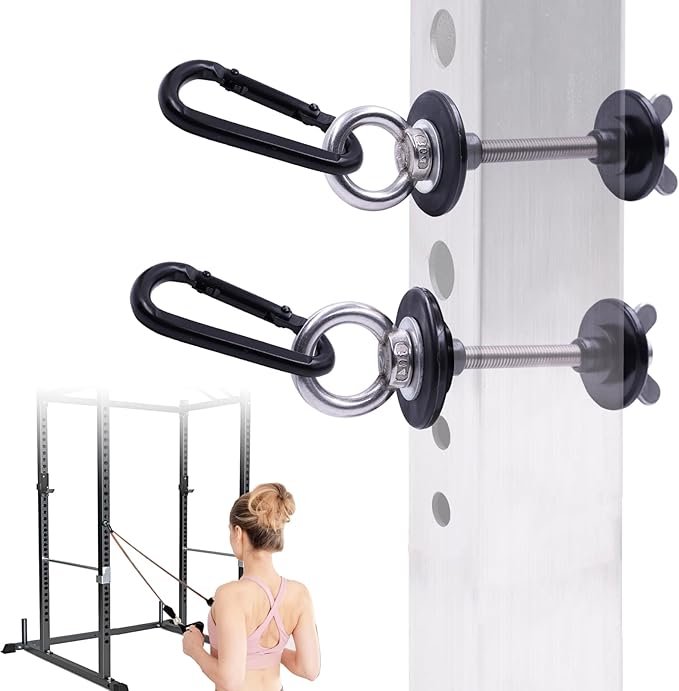 Heavy Duty Power Rack Attachments, 2PCS Resistant Band Accessories for Squat Rack, Fits 2"x2" & 3"x3" Uprights, 5/8" or 1" Holes, Resistance Band & Strength Training Use