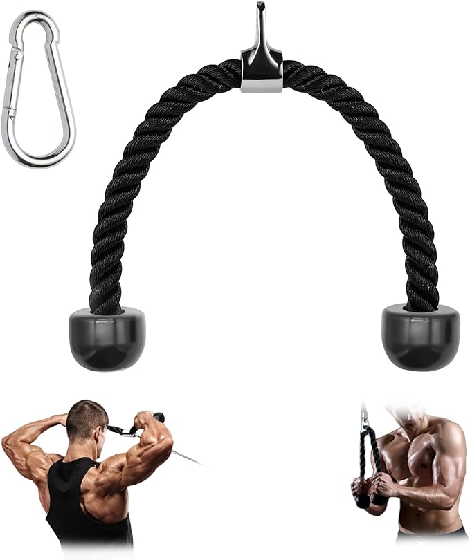 Tricep Rope Cable Machine Attachment, LAT Pulldown Accessories,Double D Handle,V Bar, Tricep Straight Bar for Gym Home Gym Weight Fitness