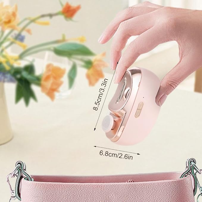 3 in 1 Automatic Electric Nail Clipper with Polishing, Safe and Convenient Nail Trimmer, Two-Speed Adjustment Electric Toe Nail Clippers Nail Cutter with Light for Kids Adults (Purple)