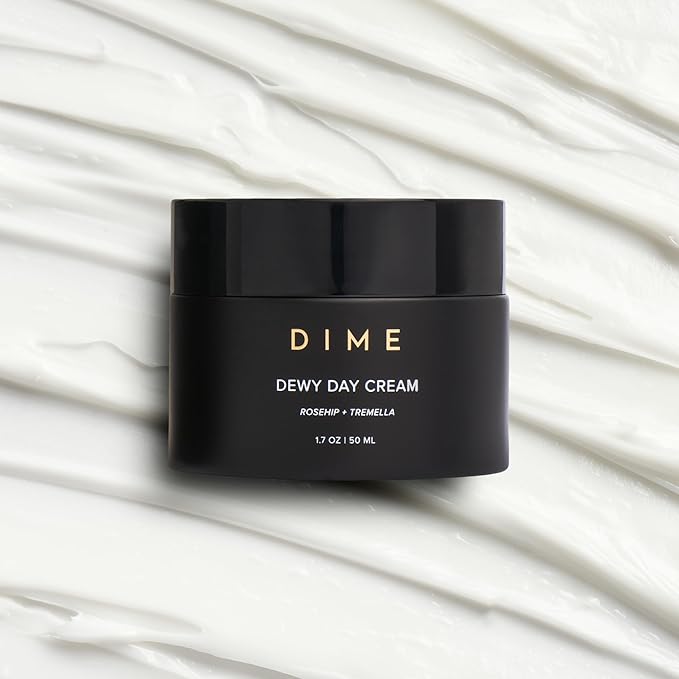 Dime Beauty Dewy Day Cream, Morning Face Moisturizer with Rosehip Oil and Tremella Snow Mushroom, 1.7 oz / 50 ml