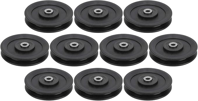 Keenso 10 Pcs 115mm Nylon Bearing Pulley Wheel Replacement Home Gym Equipment Machine Attachments Exercise Accessory