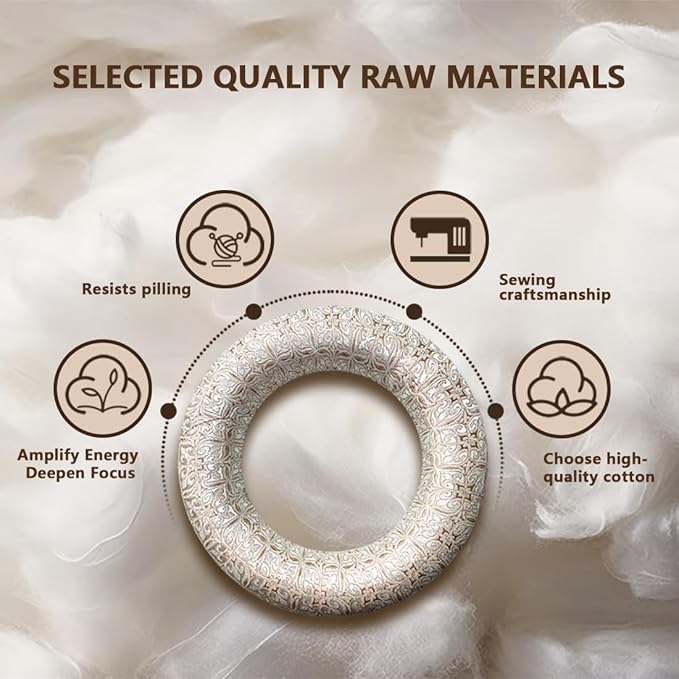 7 Pcs Singing Bowl Cushion Set for 6-12" Tibetan Singing Bowls, Handmade Silk Brocade Round Cushion Pillow for Meditation Sound Healing and Crystal Sound Bowls Accessories(Silver)