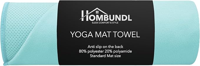 Yoga Mat Towel – Non-Slip, Sweat-Absorbent, Quick-Drying, Lightweight, and Machine Washable – Ideal for Bikram, Pilates, and Heated Workouts