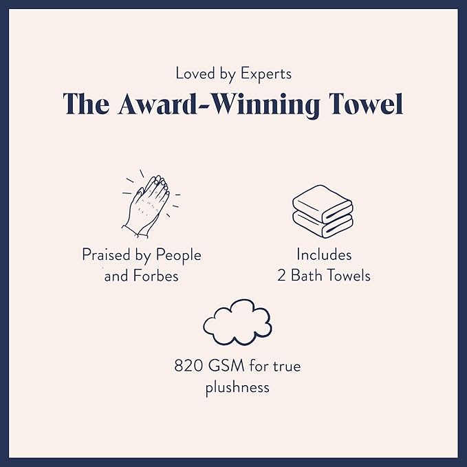 Brooklinen Super-Plush Turkish Cotton Bath Towels Set of 2 Cotton, 820 GSM, Machine Washable, Perfect Bath Towels for Bathroom, Spa & Shower (30" x 58", Slate Grey)