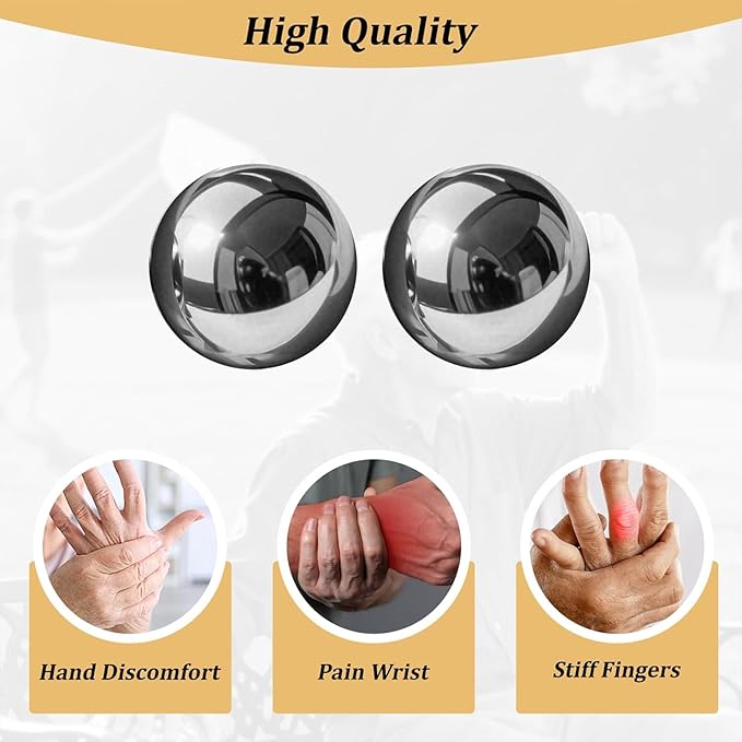1.5-inch Stainless Steel Chiming Baoding Balls – Hand Exercise & Meditation Tools for Stress Relief, Office or Home Use (1.5inch)