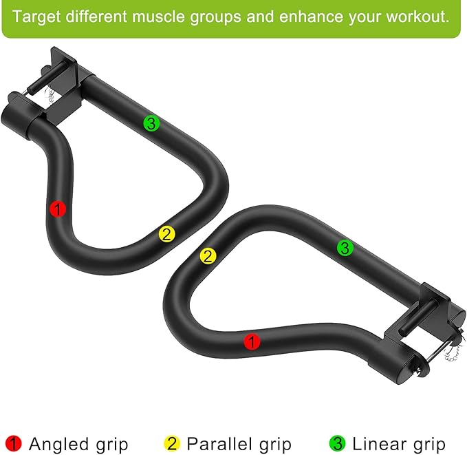 SELEWARE Solid Dip Bar Attachment for 2" x 2" or 3" x 3" with 1", 1/2" or 5/8" Hole Power Cage Squat Rack, Set of 2 Dip Bar Muti-Grip Handles for Strength Training, Double Welding Design