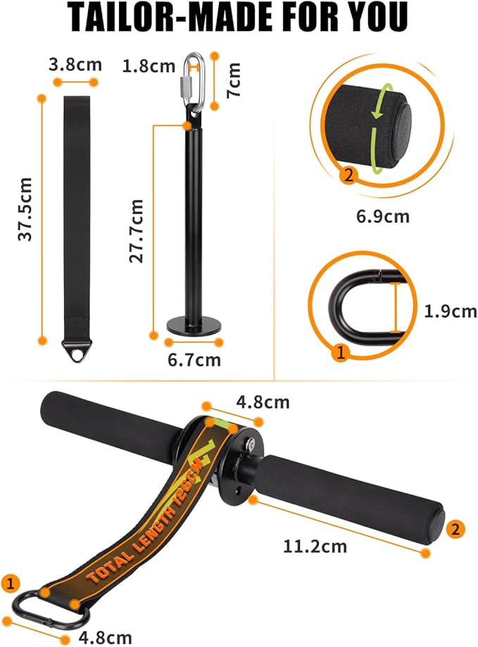 Hikeen Forearm Wrist Roller Trainer Arm Wrestling Training Belt Kit, Arm Strength Training Fitness Equipment Forearm Wrist Straps for Muscle Strength Training at Home, in The Gym or Outdoors