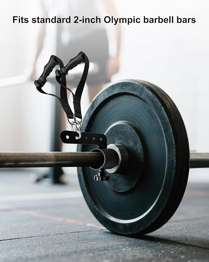 Belt Squat Bar Machine Attachment Compatible with 2 Inch Olympic Barbell Bar, Landmine D-Handle Cable T Bar for Squat Rack Home, with Exercise Handle