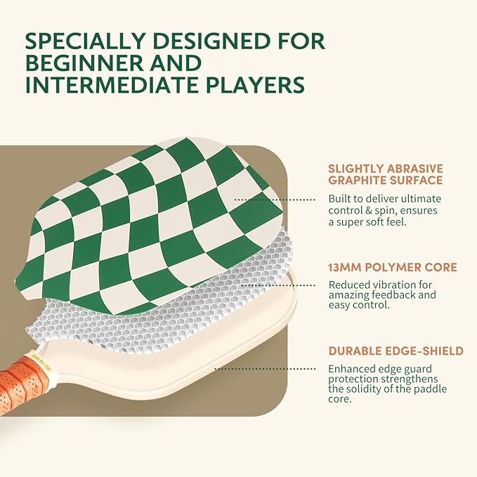 Pickleball Paddles Set of 2/4- USAPA Approved Graphite/Fiberglass Pickleball Racket, 2 Pickleball Rackets, 4 Balls and 1 Portable Carry Bag, Aesthetic Pickle Ball Set for Men Women Beginners
