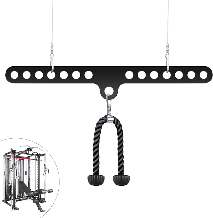 Double to Single Adaptor Plate LAT T Bar Row Pull Up Down Accessories Tricep Rope Cable Crossover Machine Attachments Workout Weight Spreader Bar Pulley System Landmine D Handles for Home Gym