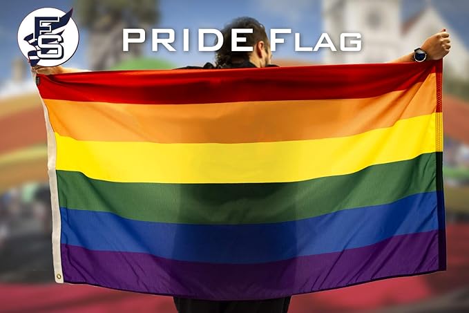 FlagSource Decorative Nylon Flags (3x5', Pride Rainbow)