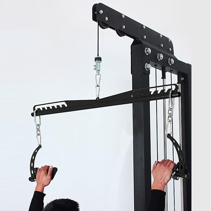 KORIKAHM Adjustable Lat Pull down Bar, Cable Machine Attachments for Gym, Home Gym Fitness T-bar Row Pulldown Attachments, Lat Pull Down Machine Wide Grip Neutral Grip Handle