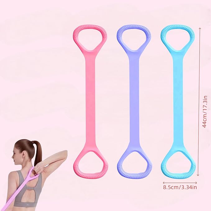 3pc Figure 8 Resistance Band, Exercise Bands for Back, Elastic Rope Stretch Fitness Band, Stretch Band for Chest Expander, Yoga Gym Fitness Pulling Rope 8 Word Elastic Bands