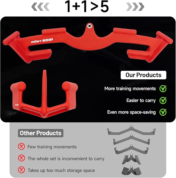 LAT Pull Down Bars Set, Triangular Stability LAT Pulldown Attachments with 8 Ergonomic Handles for Whole Back Training, Non-Slip Cable Machine Attachment for Gym Home Workout