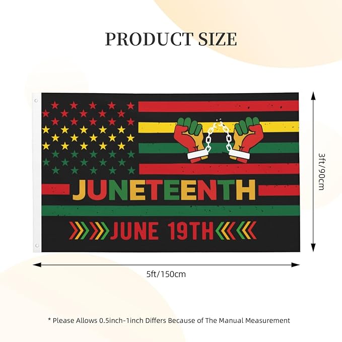 Juneteenth Flag for outside 3x5 Ft juneteenth decorations outdoor african american flag Farmhouse Yard Indoor/Outdoor Banner Decor Gifts