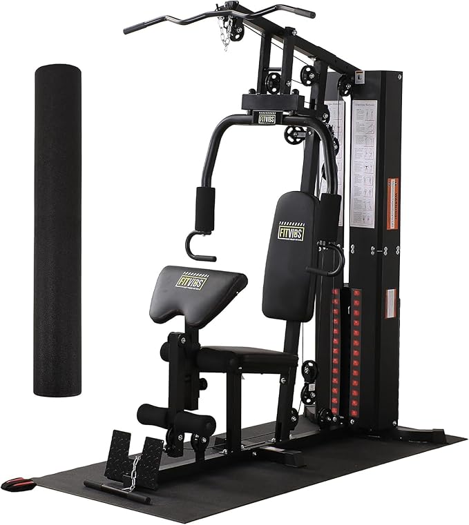 Fitvids Home Gym, Workout Equipment with Leg Press, Exercise Equipment for Home with Pulley System, Home Gym Equipment for Full
