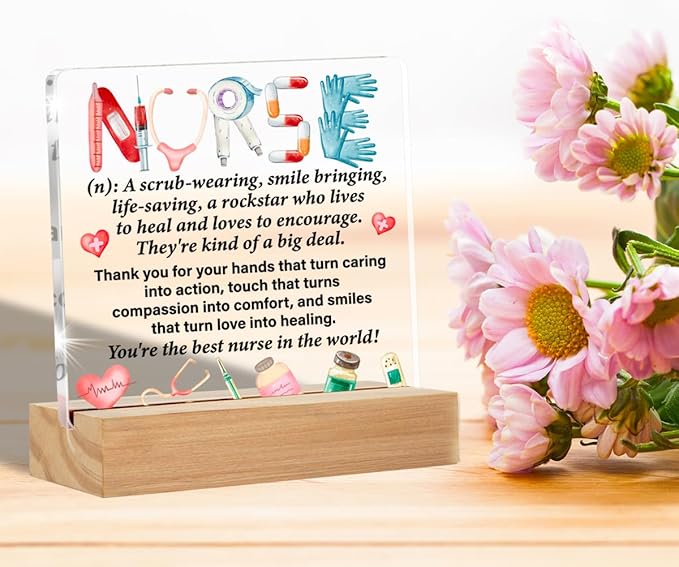 Nurse Gifts for Women, Best Nurse Gifts, Nurse Thank You Gifts Nursing Gifts Nurse Acrylic Desk Plaque Sign 4 x 4 Inches