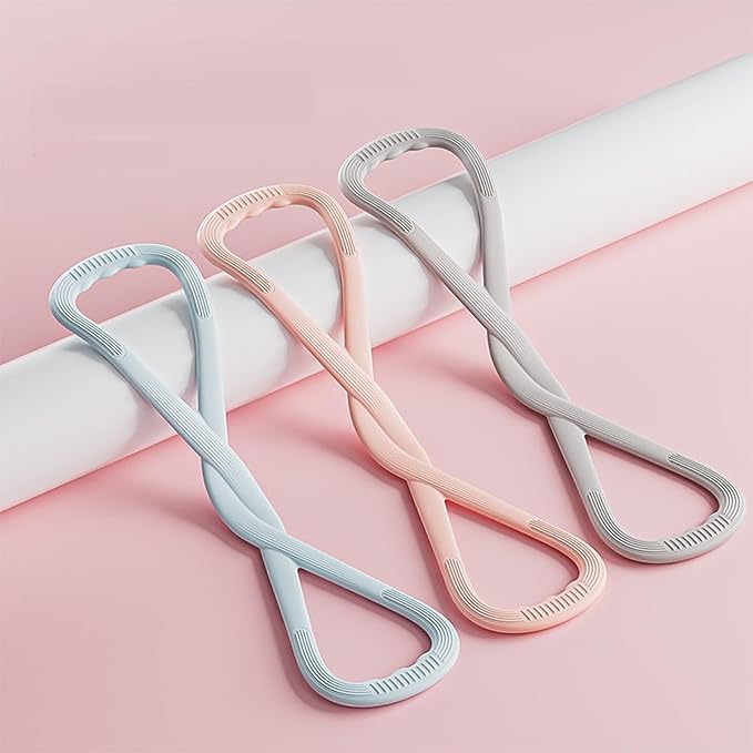 Upgraded Figure 8 Resistance Band - Portable Silicone Exercise Band for Yoga, Strength Training & Full Body Workouts | Home Gym & Travel Equipment