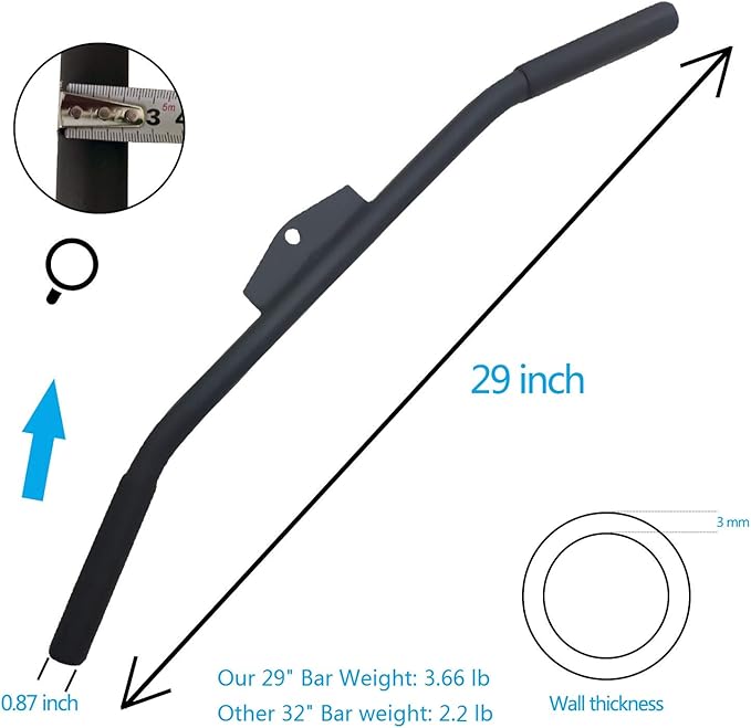 Lat Pulldown Attachments for Cable Machine, 29 Inch Wide Grip Lat Pull down Bar with Non-slip Handle, Lat Bar for Home Gym Tricep Bar Training (K Bar Length 29 Inch)