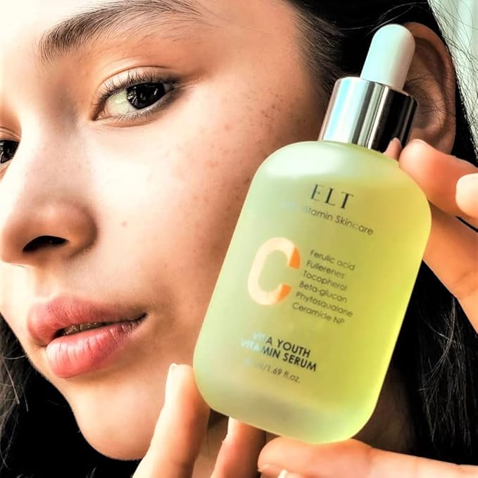 ELT Vita Youth Vitamin C Face Serum 1.69fl.oz.(50ml) | Skin Brightening | Ferulic Acid | Beta-Glucan| Anti-Aging | Dark Spot Remover | Korean Skincare (Pack of 1)