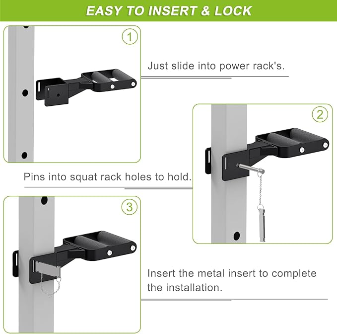 Kipika Y-Shaped Dip Bar for Power Cage with 5/8" or 1" Hole - Dip Bar Attachments for Home Gym - Heavy Duty Power Rack Attachments - Squat Rack Accessories for Strength Training