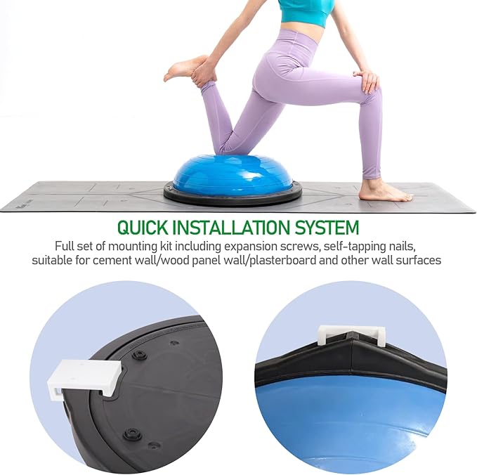 KIBBEH Wall Mount Kit for Exercise Ball Storage Bracket - Heavy Duty Balance Trainer Ball Holder with Hardware, White