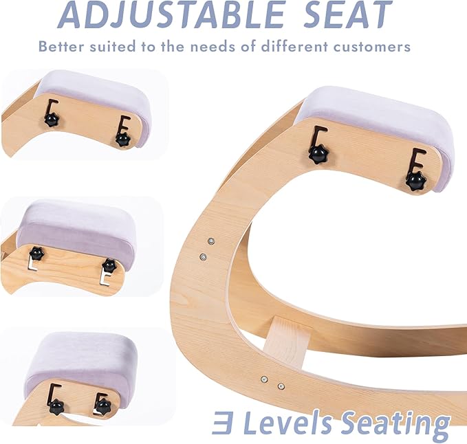 Knee Chair Ergonomic for Office,Rocking Kneeling Chair Desk,Adjustable Posture Chairs for Relieve Neck or Back Pain,Balance Chairs for Work,Meditation,Home,Gifts for Men,Women,Her,Him