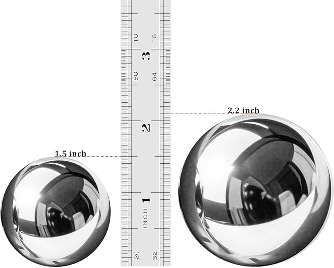 1.5-inch Stainless Steel Chiming Baoding Balls – Hand Exercise & Meditation Tools for Stress Relief, Office or Home Use (1.5inch)
