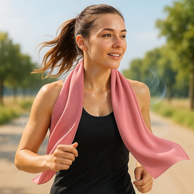 Ice & Sweat Towels, 43.3" x 15.7" - Cooling Neck Wraps for Summer Heat - Quick Cool Down for Gym, Running, Golf, Yoga & Sports
