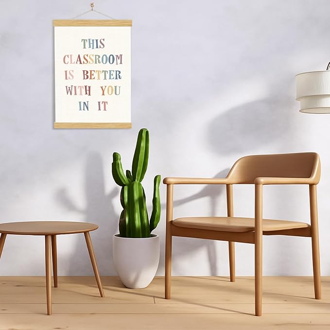 YGSDZY This Classroom Is Better With You In It, Boho Classroom Decor, Wood Poster Hanger, School Psychology, Mental Health Posters, Homeschool Poster, Homeschool Decor