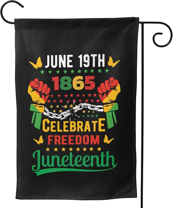 Juneteenth Garden Flag – 12.5x18 Inch Outdoor juneteenth Decorations Banner, african american flag, Yard Decor, Black History Month, Freedom Day Gift