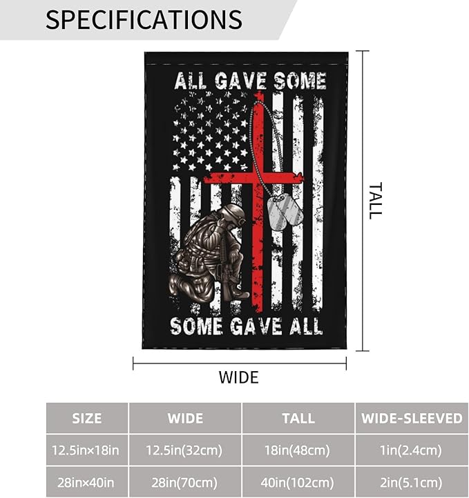 Flag 4th of july ALL GAVE SOME Flag MEMORIAL DAY Flags for Outside 12.5x18 Inch Garden Flag Farmhouse Yard Indoor/Outdoor Decoration Banner Decor Gifts