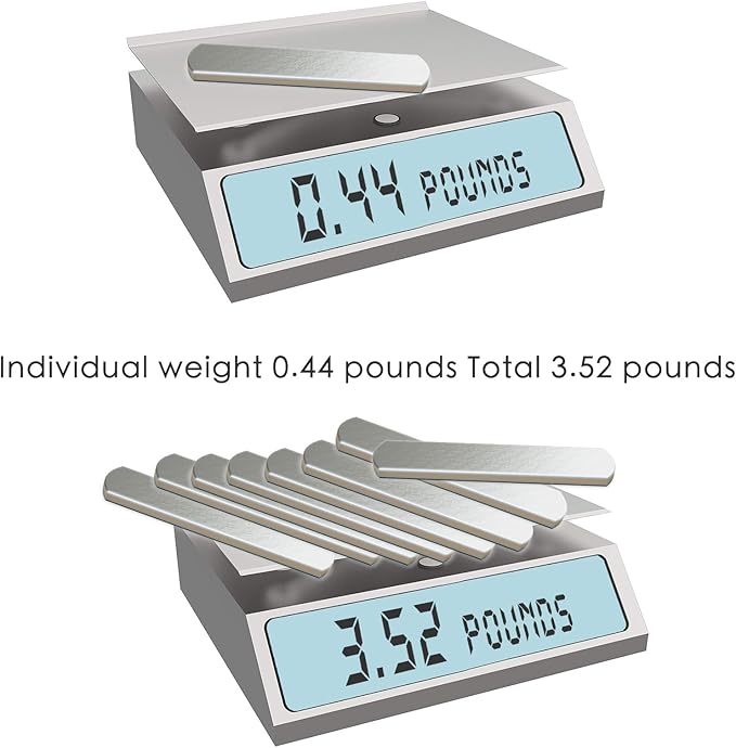 mavee 8-Pack Steel Weight Plates (0.44lb Each), Rustproof Solid Steel Inserts for Weighted Vests, Ankle/Wrist Weights - Ideal for Strength Training, Running, Cardio Workouts