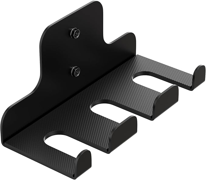 Barbell Wall Holder,Single Barbell wall Mount Hanger,Garage Gym Bar Wall Rack,Vertical Olympic Hanger wall Mount Rack,Space Saving Gym Accessory,Holds Under 33mm Bar Size(Black)