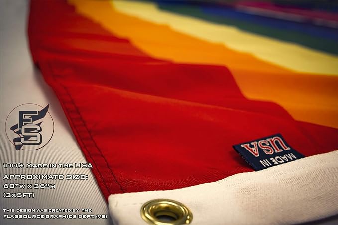 FlagSource Decorative Nylon Flags (3x5', Pride Rainbow)
