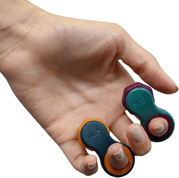Yogi Fidget Toy – Silent Sensory Spinner for Adults & Kids – Stress Relief Fidgets for ADHD, Anxiety – Fidget Toys for Adults – Includes 5 Finger-Fit Rings – Work, School & Travel – 2-Pack