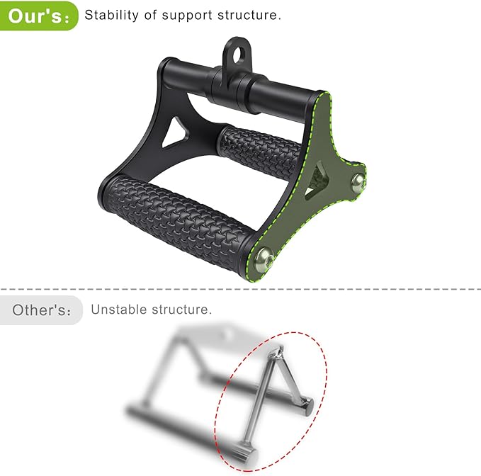 Kipika Heavy Duty Double D Handle, V Bar Cable Attachment, Row Attachment for Cable Machine, Non-Slip and Comfortable, Solid Aluminum Alloy Grip, Cable Machine Accessories for Home Gym…