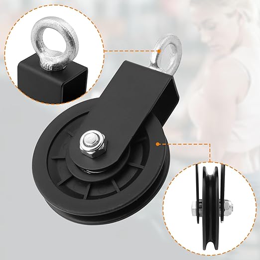 7 Pack 3.54 inch/90 mm Traction Silent Nylon Gym Cable Pulley Wheel, Rotation 360 Degree Traction Wheel, High-Quality, Strong Bearing Capacity,for LAT Pulley System DIY Gym Pulley System. by GENHAKON
