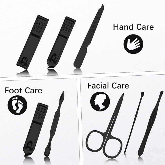 Manicure Set, Stocking Stuffers for Men, Nail Clipper Set 7 in 1 Manicure Kit Stainless Steel Nail Kit Nail Clippers Set for Men with Christmas Box Pedicure Kit Grooming Kit for Man Husband Boyfriend